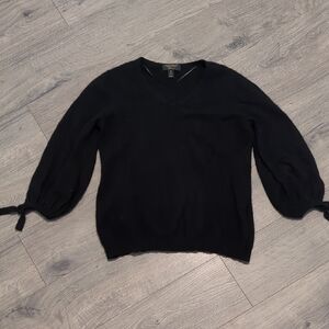 Charter Club Luxury Cashmere Tie Sleeve V-neck Sweater